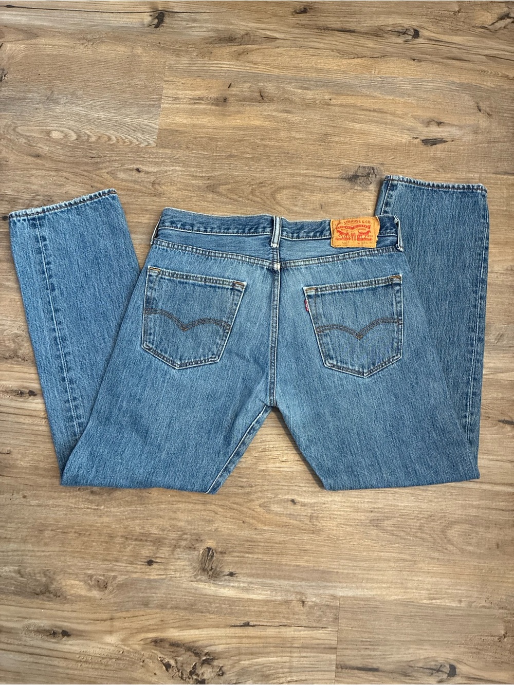 Levi's Straight Leg Jeans in Light Blue Denim